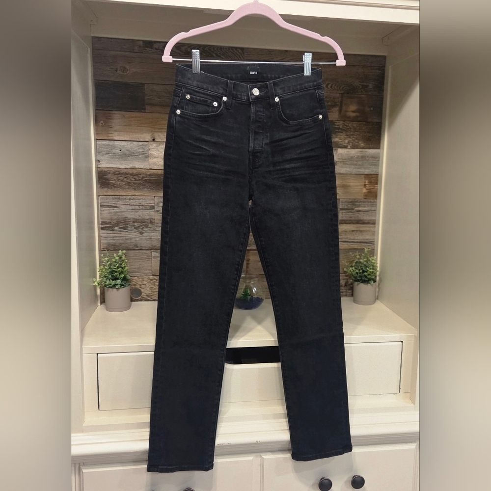 Edwin Hana Black Goth Straight Leg Ankle Jeans